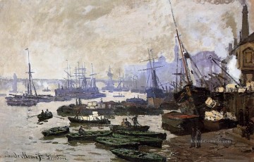  hafen - Boote im Hafen von London Claude Monet